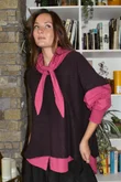 Paloma Tela Neckerchief Blouse Deep Raspberry